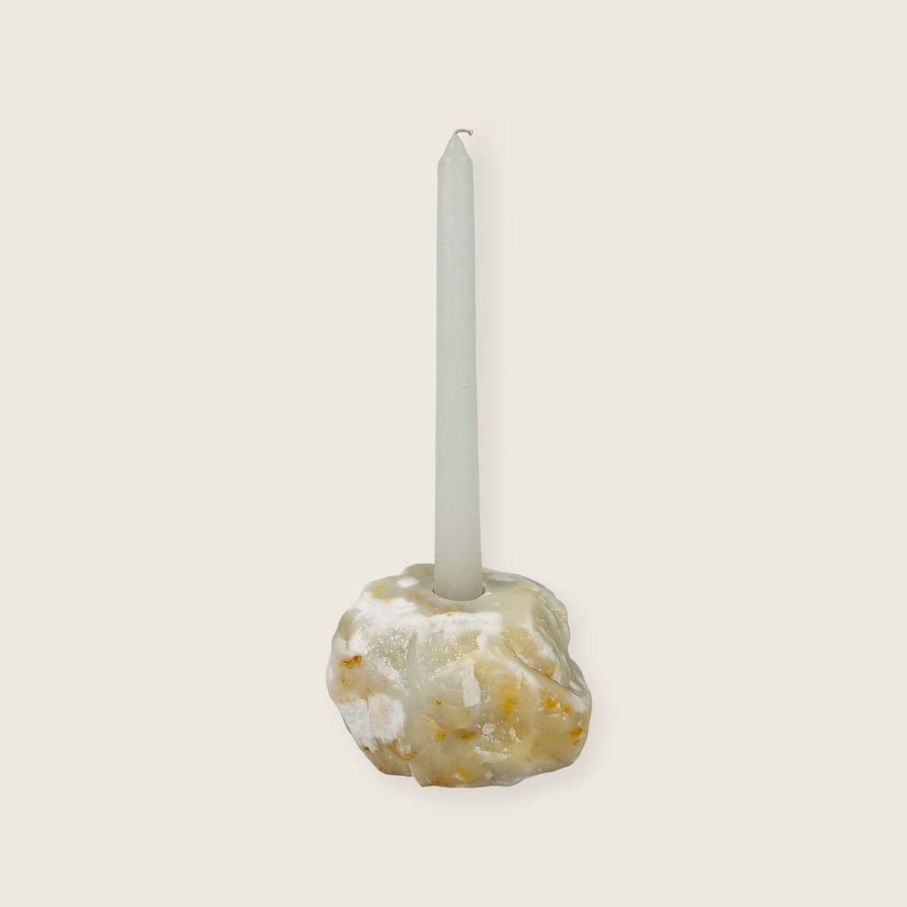 Cheetah White Nouveau Candle Stand