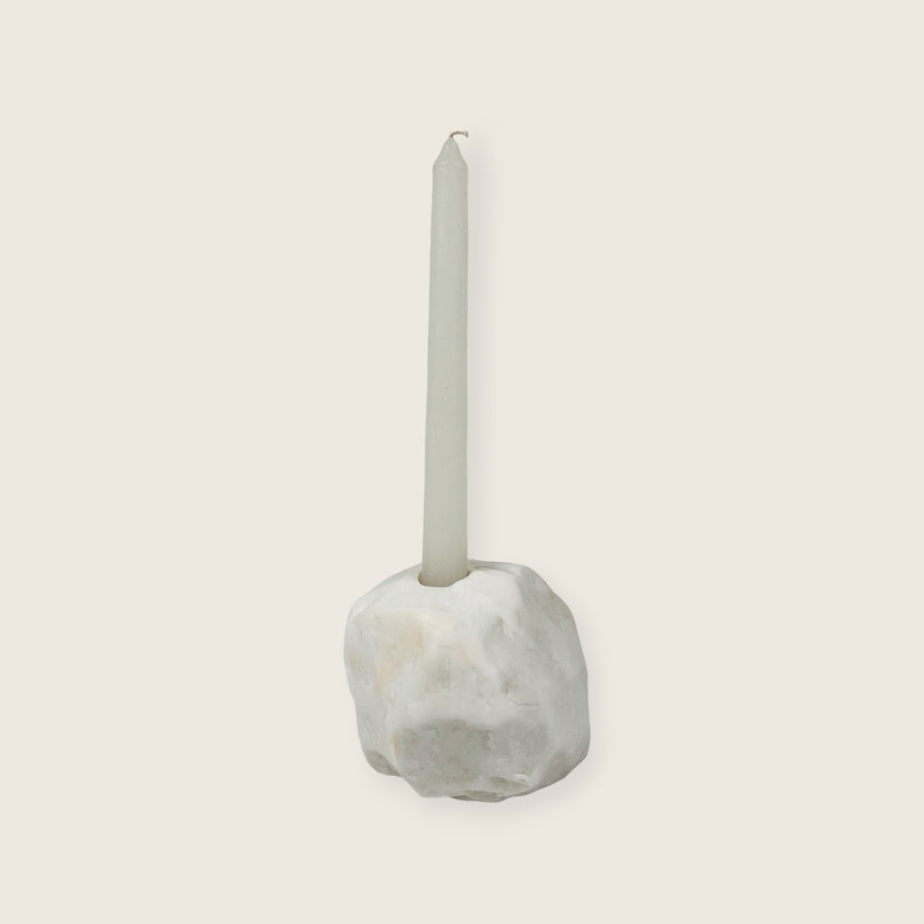 Ziarat White Freeform Candle Stand