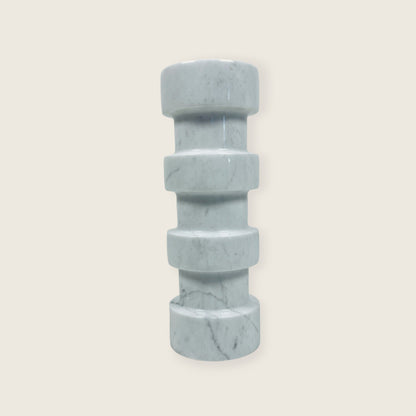 Banded Cylindrical Candle Stand - Gray