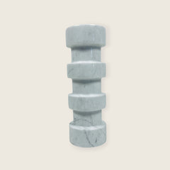 Banded Cylindrical Candle Stand - Gray