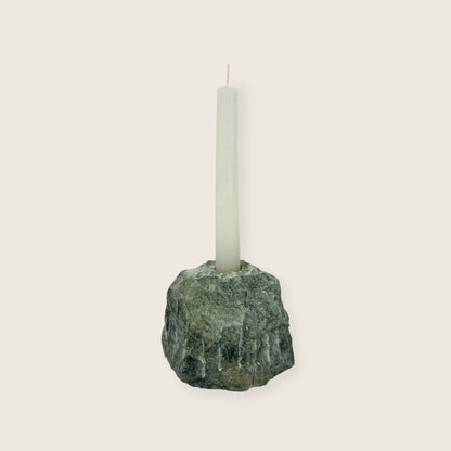 Organic Stone Candle Stand - Green