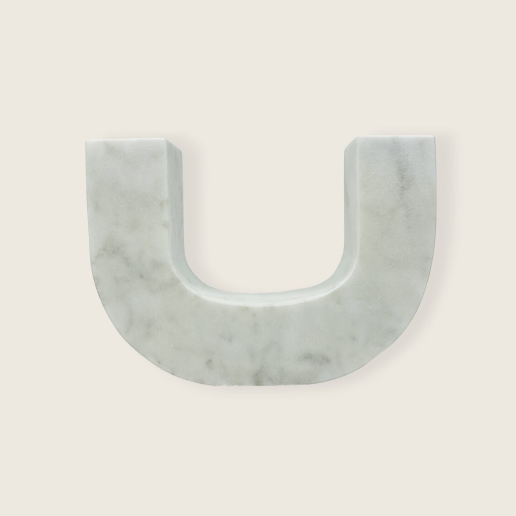 U-Shaped Marble Candle Stand