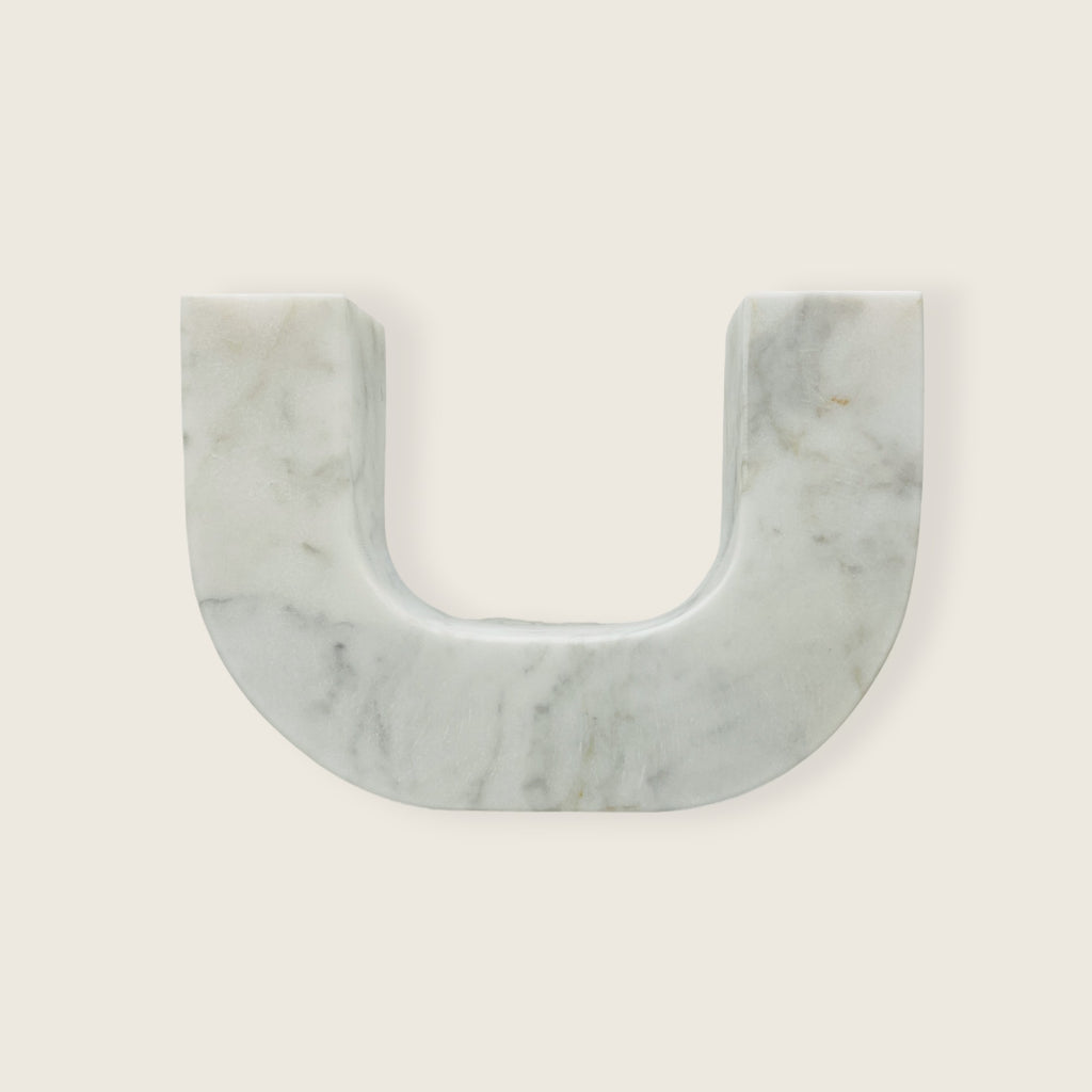 U-Shaped Marble Candle Stand