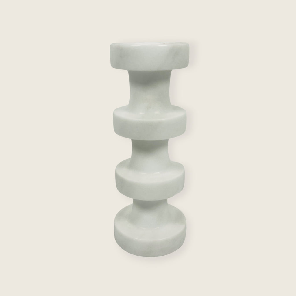 Stacked Disc Marble Candle Stand