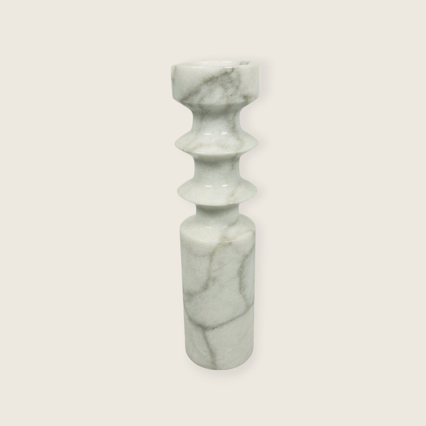 Dual Ringed Candle Stand - Gray