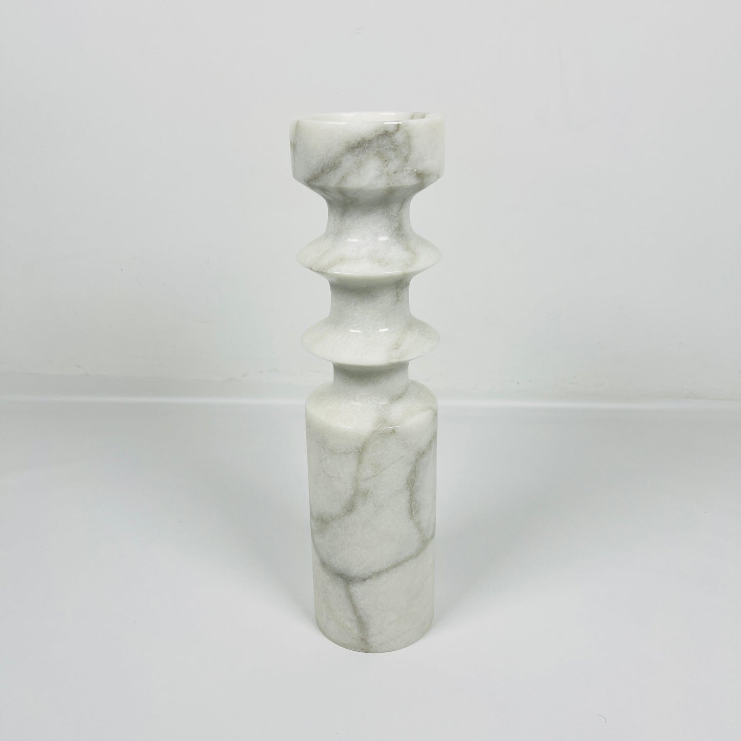 Dual Ringed Candle Stand - Gray