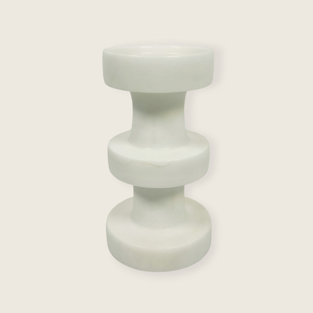 Stacked Disc Marble Candle Stand (Small)