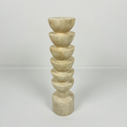 Segmented Candle Stand - Travertine