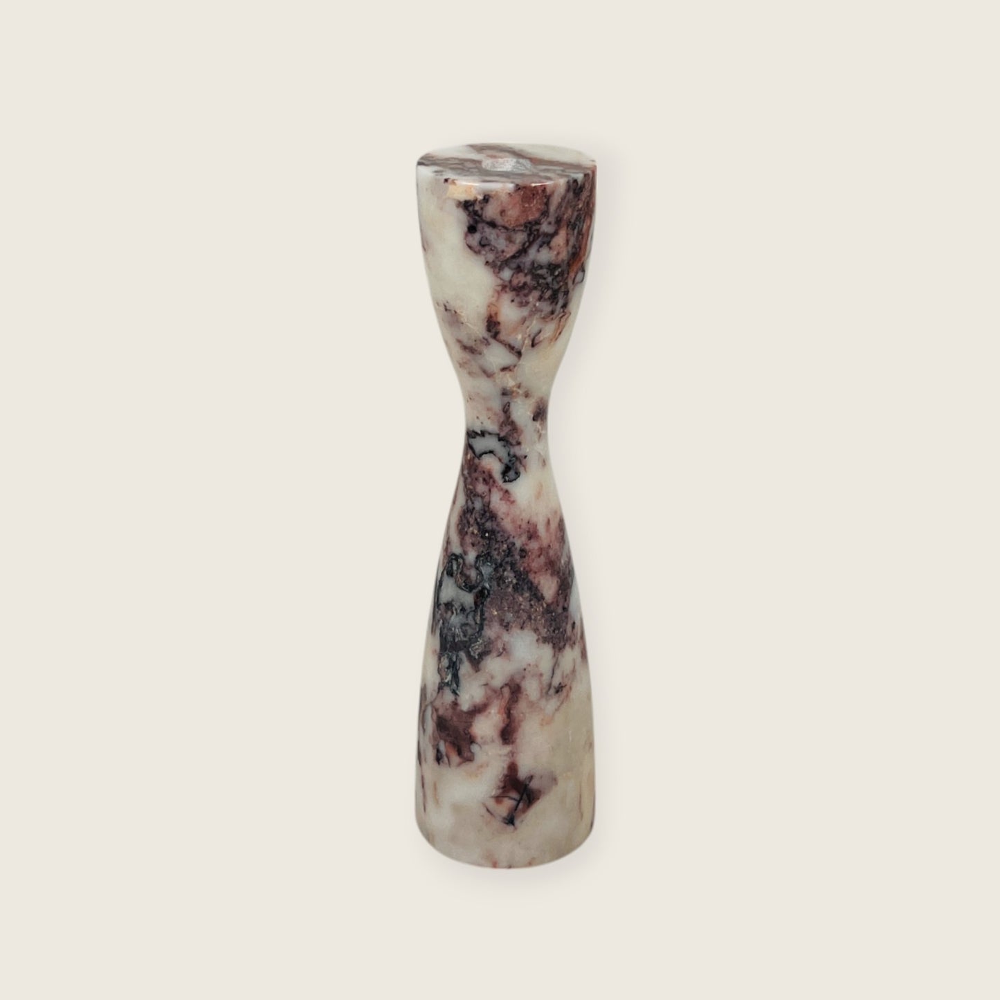 Hourglass Candle Stand - Red & White