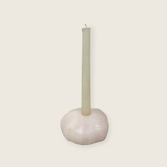 Organic Stone Candle Stand  - Onyx