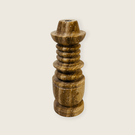 Cairn Candle Stand - Travertine