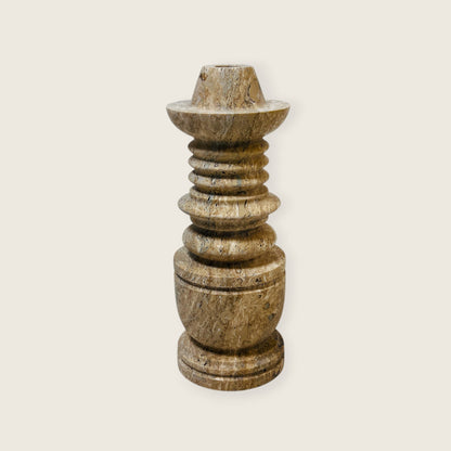 Cairn Candle Stand - Travertine