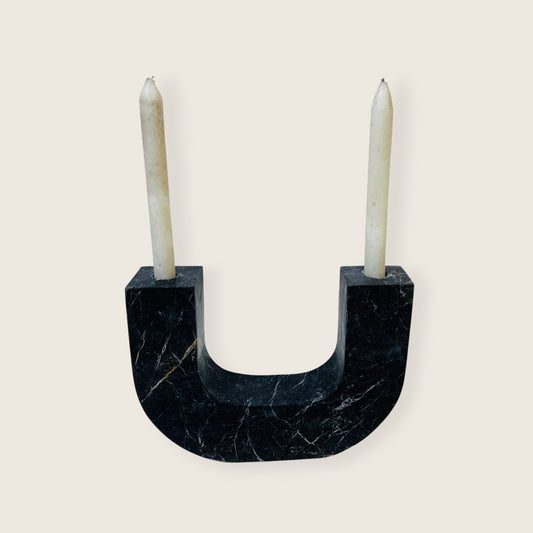 U-Shape Candle Stand - Black