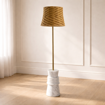 Frustum Ringed Floor Lamp - Gray