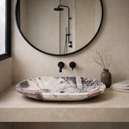 Oblong Sink - Red & White