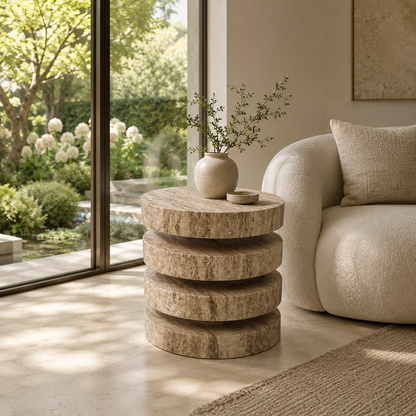 Layered Coffee Table - Travertine
