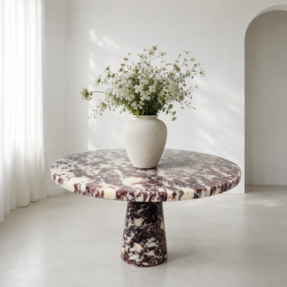 Helix Marble Table - Red & White