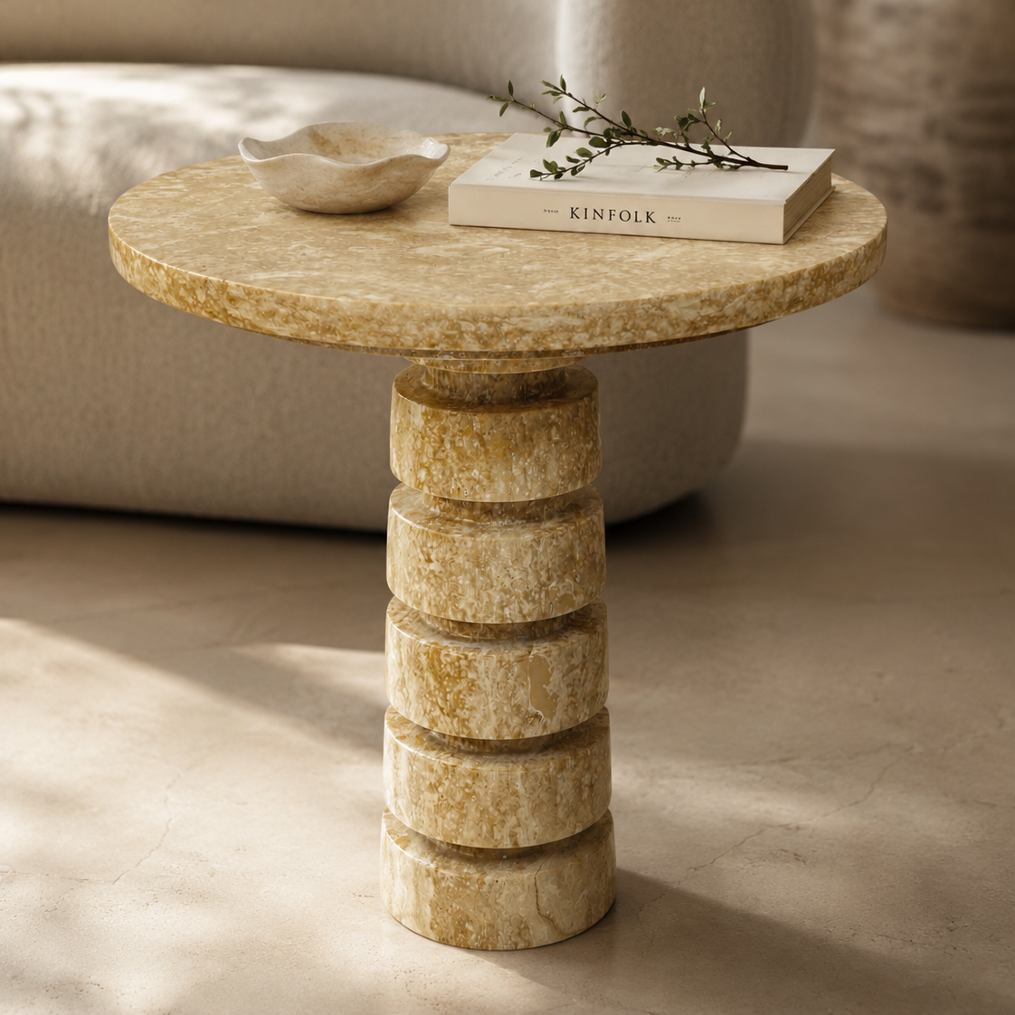 Noir Marble Table - Travertine