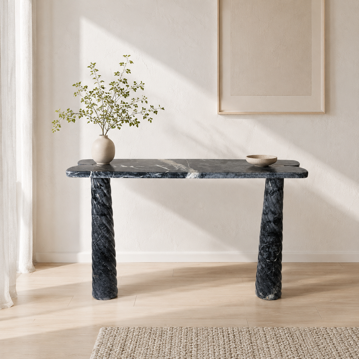 Portico Console Table - Black & Blue
