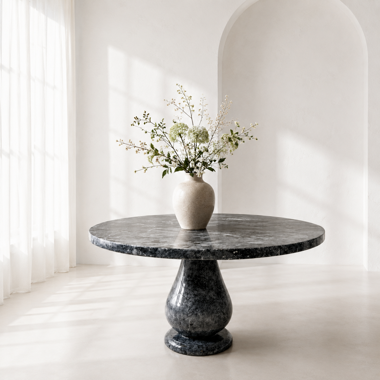 Helix Marble Table - Black & Blue