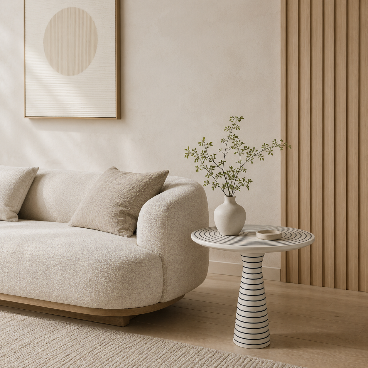 Pinstriped Side Table