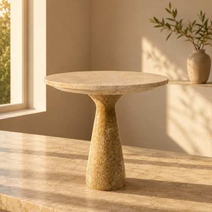 Axis Side Table - Travertine