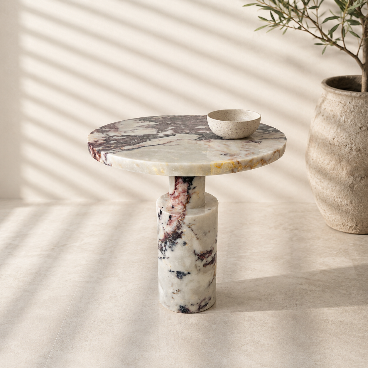 Luxe Crest Table - Red & White