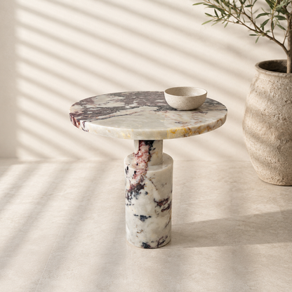 Luxe Crest Table - Red & White