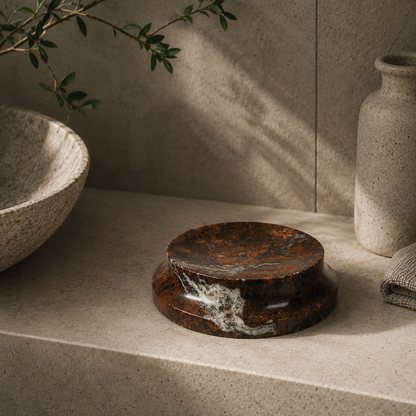 Crater Soap Dish - Burgundy