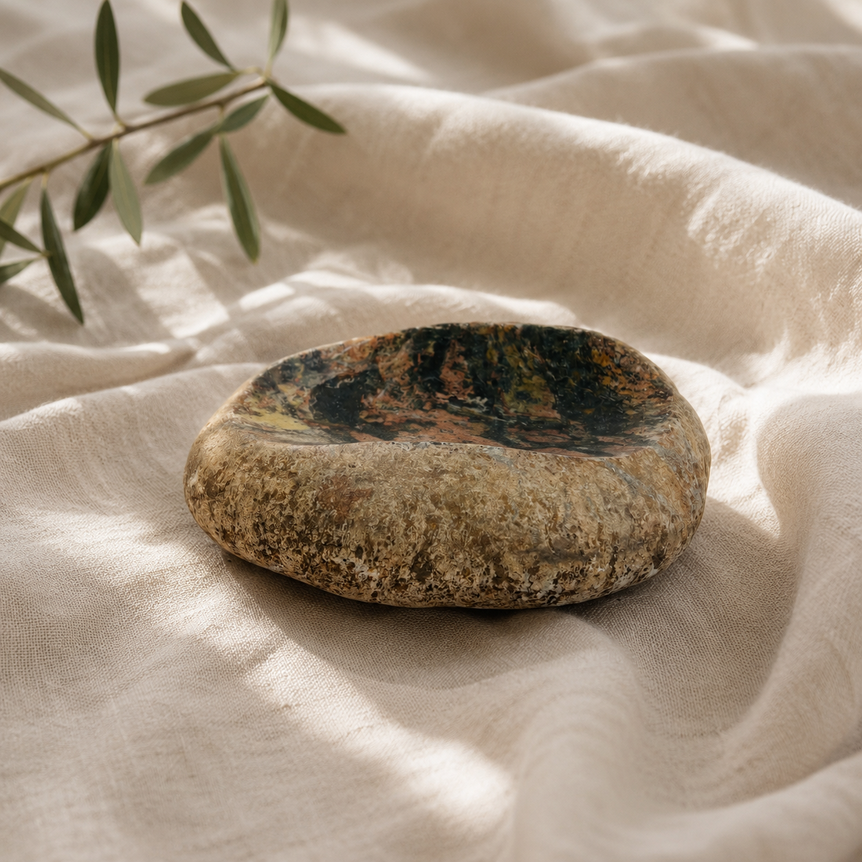 Gold Brushed Soap Dish - Riverstone