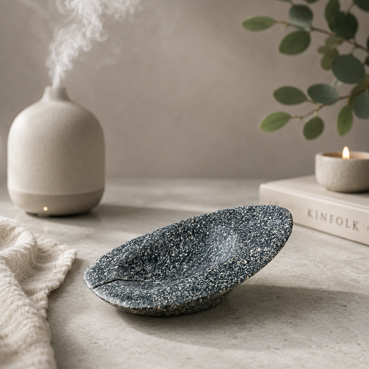 Polished Pebble Soap Dish - Riverstone