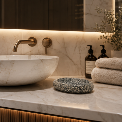 Pebble Speckled Soap Dish - Riverstone