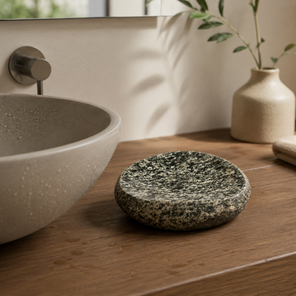 Peppered Spotted Soap Dish - Riverstone