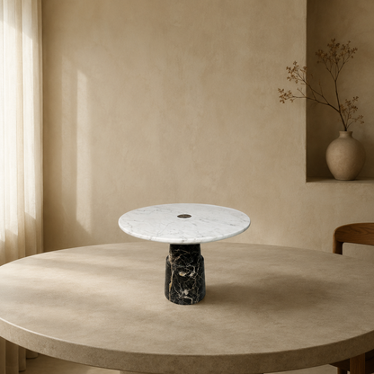 Marble Cake Stand - Black & Gray