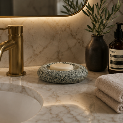 Grey Specked Soap Dish - Riverstone