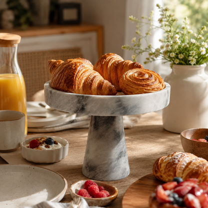 Marble Cake Stand - Gray