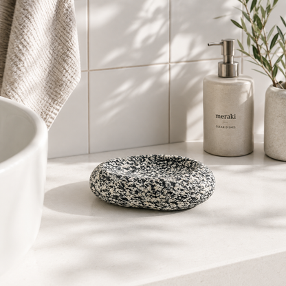 Tuxedo Spotted Soap Dish - Riverstone