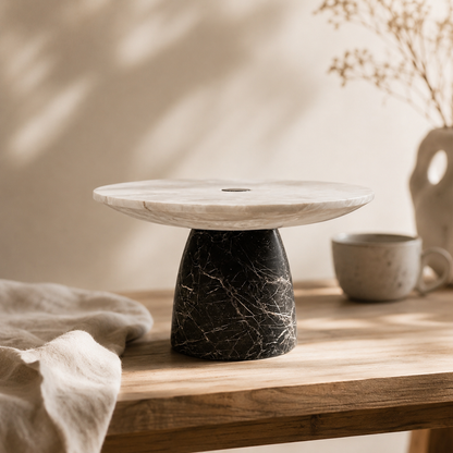 Marble Dessert Stand - Black & Gray