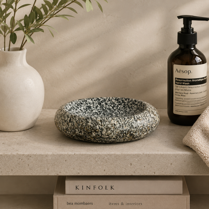 White Speckled Soap Dish - Riverstone