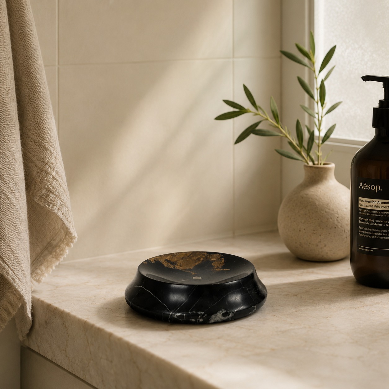 Crater Soap Dish - Black