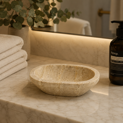 Desert Stone Dish - Travertine