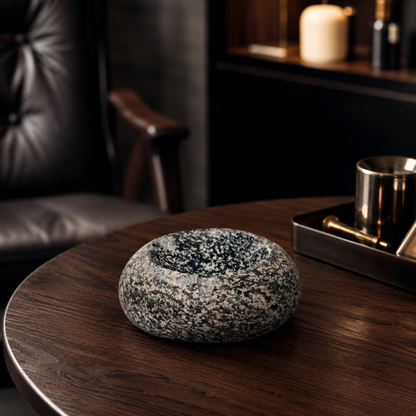 Circular Grained Ash Tray - Riverstone