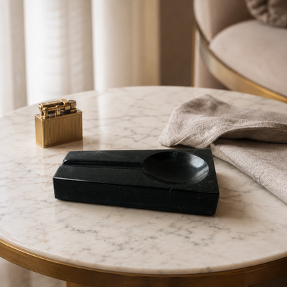 Minimal Marble Ash Tray - Black
