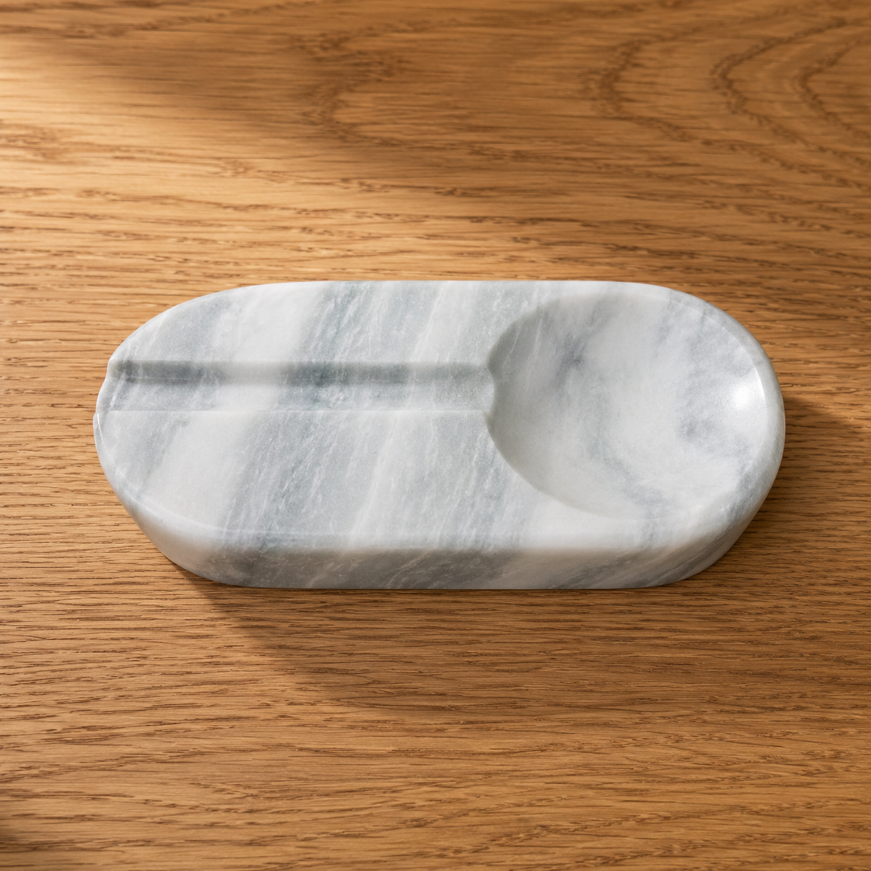 Oval Marble Ash Tray - Gray