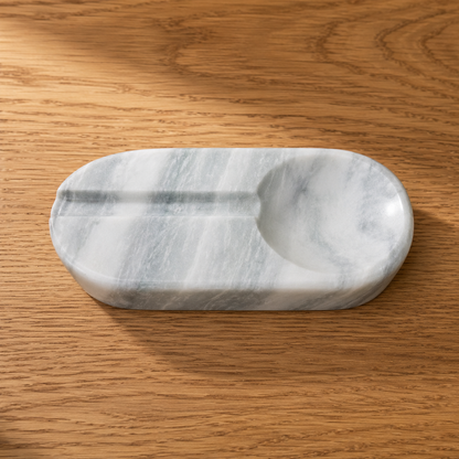 Oval Marble Ash Tray - Gray