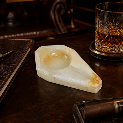 Ivory Marble Ash Tray - Onyx
