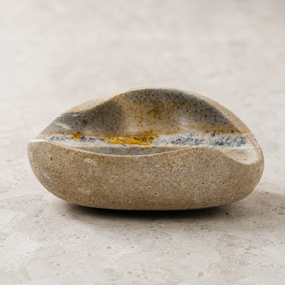 Amber Lined Ash Tray - Riverstone