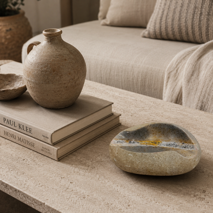 Amber Lined Ash Tray - Riverstone