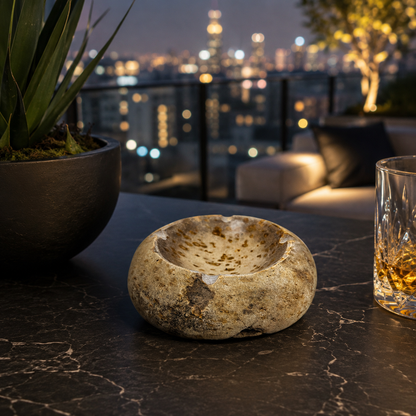 Brown Spotted Ash Tray - River Stone