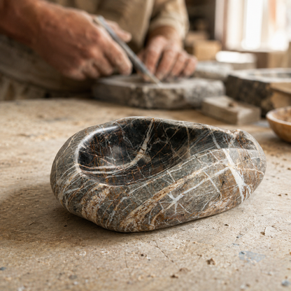 Brown Webbed Ash Tray - Riverstone